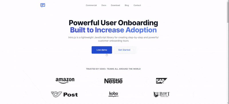 Intro.js as an alternative to Nickelled