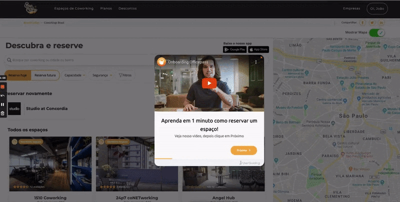 exemplo de onboarding para sites beerorcoffee