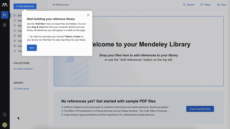 Mendeley’s basics tutorial.