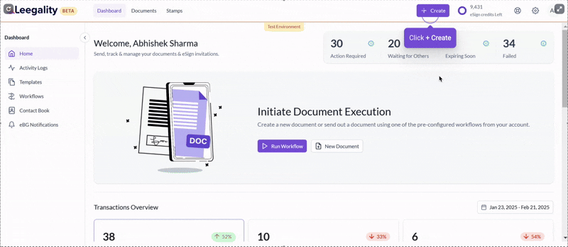 An example product tour of Leegality explaining how to create document templates.